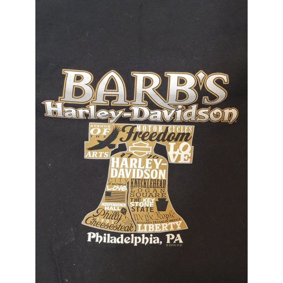 Harley Davidson Women's T-Shirt Black Philadelphia PA‎ Size Large on Hanes Tag - Picture 7 of 7